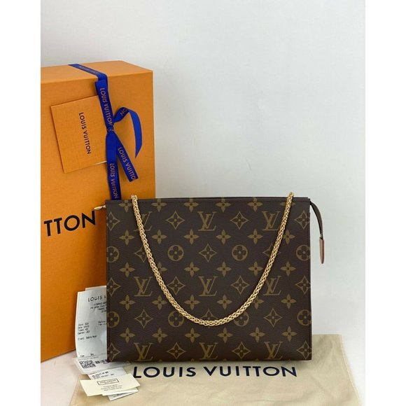 LOUIS VUITTON Discontinued Monogram Trousse Demi Ronde Cosmetic Pouch